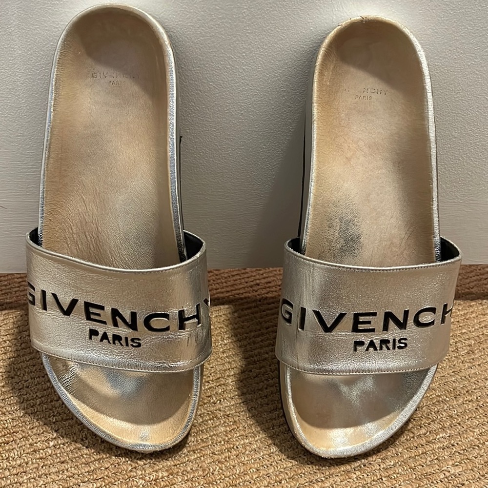 Givenchy Silver Slides - image 1